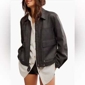 free people blair faux leather jacket